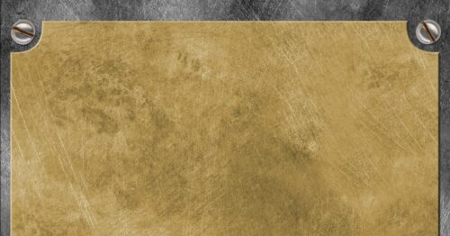 Here's an up-close view of yellow brass sheet metal set against a grey backdrop. The sheet metal has slight alterations on the edges.
